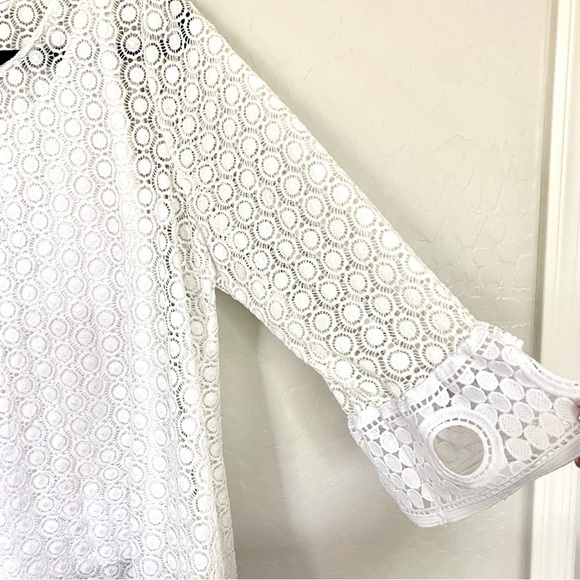Alfani 2 piece White Lace Top with Restro Design Size 1X - Picture 9 of 10
